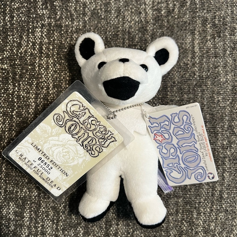 Grateful Dead Bean Bear Casey Jones Limited Edition #06852 of 25000 Liquid Blue